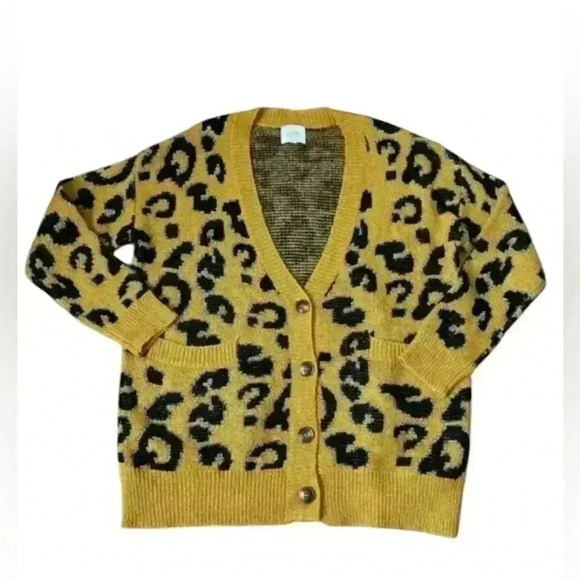 J.O.A Just One Answer leopard cardigan sweater - Picture 6 of 6